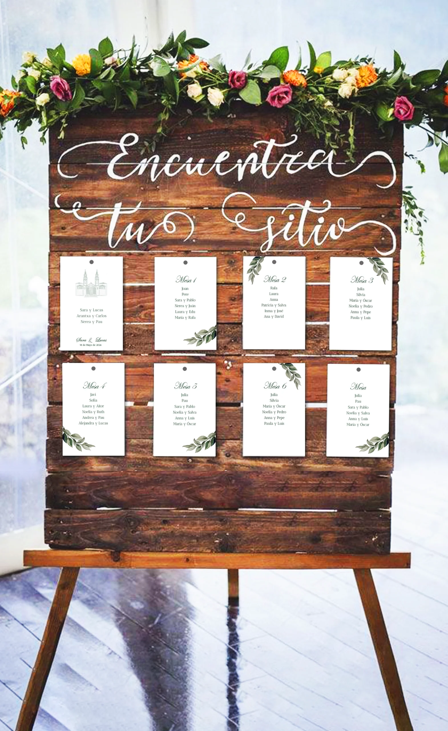 Sitting plan y números de mesa Ilustración
