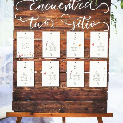 Sitting plan y números de mesa Flor Silvestre